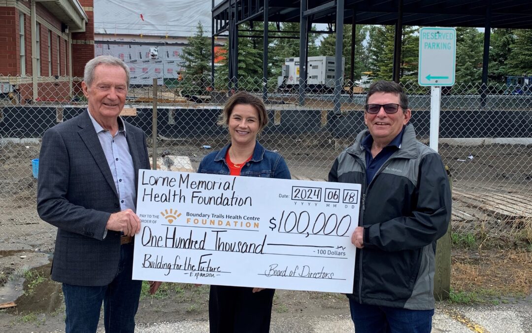 Lorne Memorial Hospital Foundation Contributes $100,000 to BTHC Expansion